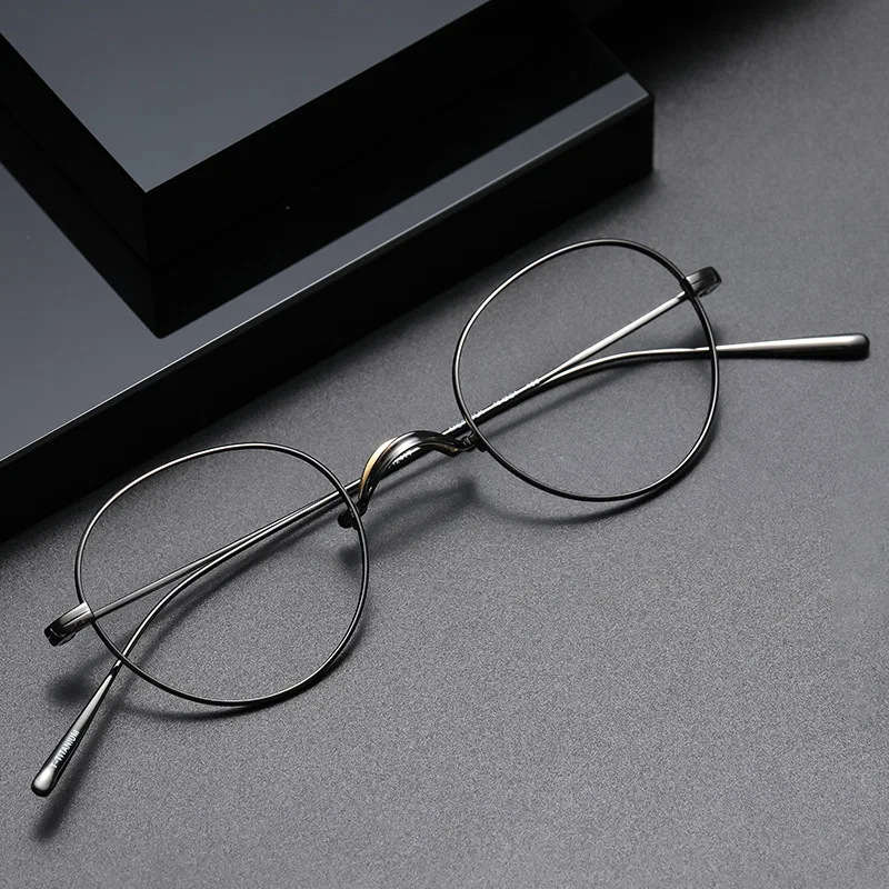 New Arrival Women Vintage Titanium Oval Frame Optical Glasses Men Brand Design Retro Style Myopia Prescription Simple Eyeglasses