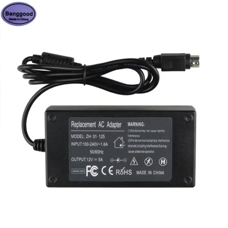 12V 5A 4 Pin 60W With IC Chip AC DC Converter Switching Power Supply 4Pin Adapter For LCD TV Monitor Flat Panel TV DVR Charger