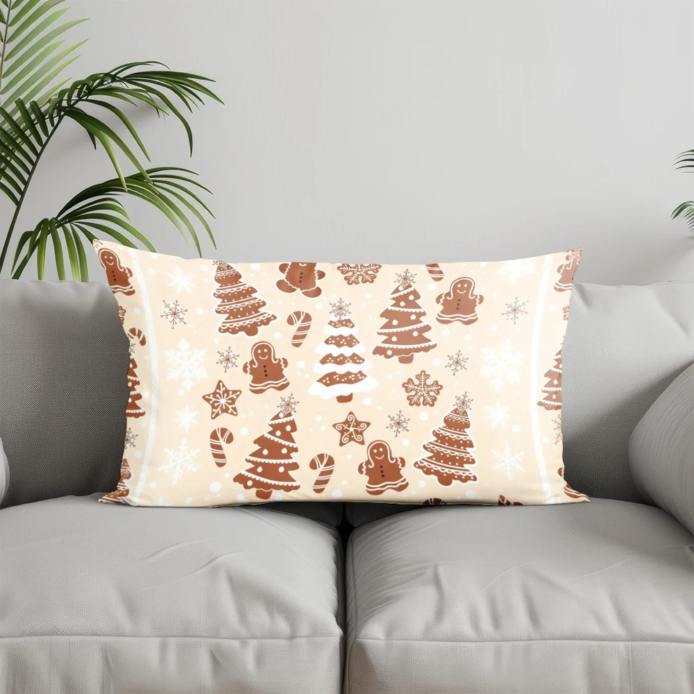 ديكور المنزل احتفالي ثلج نمط المخدة مناسبة ل أريكة غرفة نوم سيارة وسادة غطاء وسادة مستطيلة الظهر وسادة #3