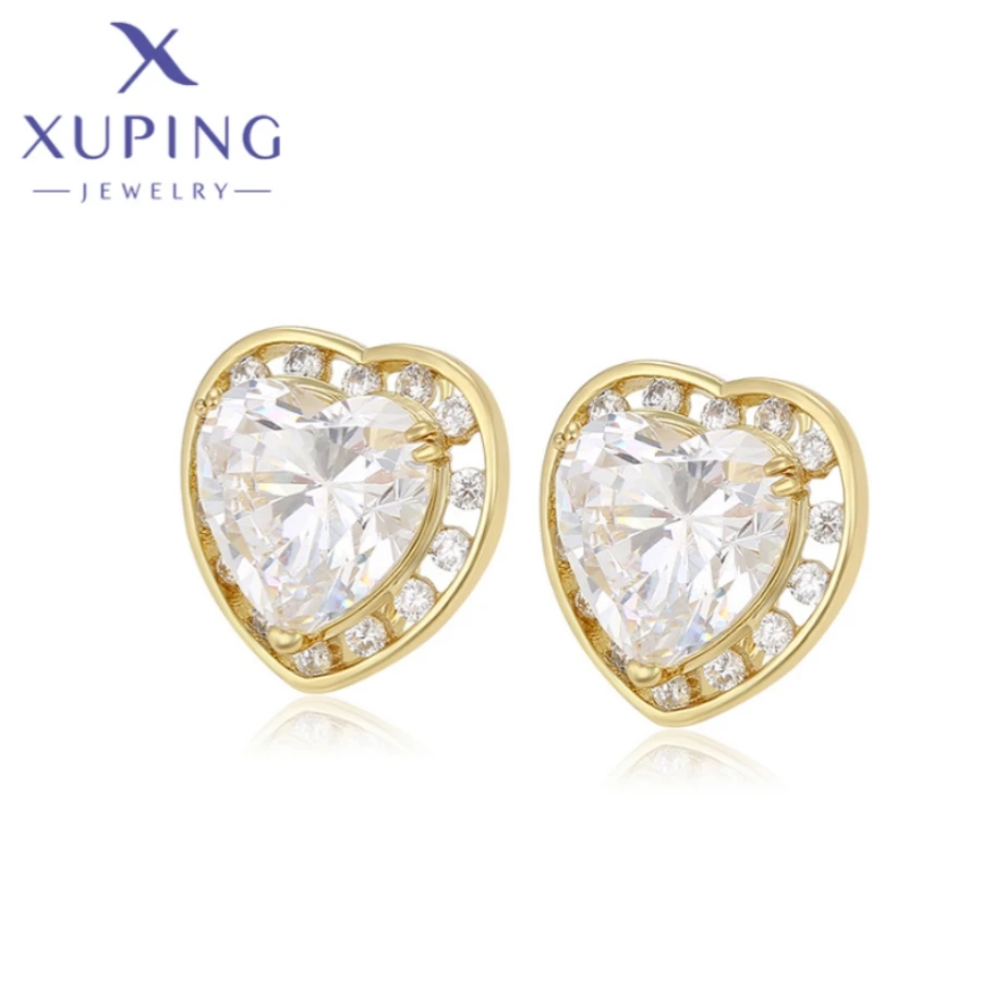 Xuping Jewelry Trendy New High Quality Charm Heart Light Gold Color Earring for Women Birthday Gift X000764804