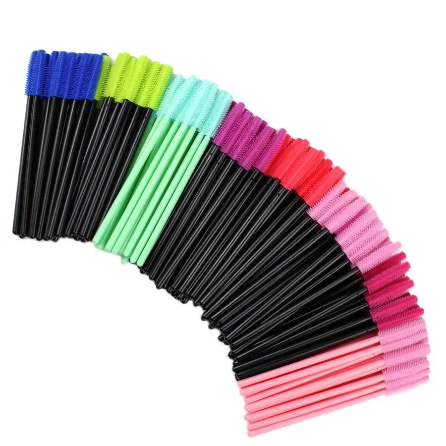 Spazzole per ciglia monouso in silicone 500 pz/lotto applicatore per estensione ciglia spooler ciglia per sopracciglia bacchette per mascara strumenti per il trucco