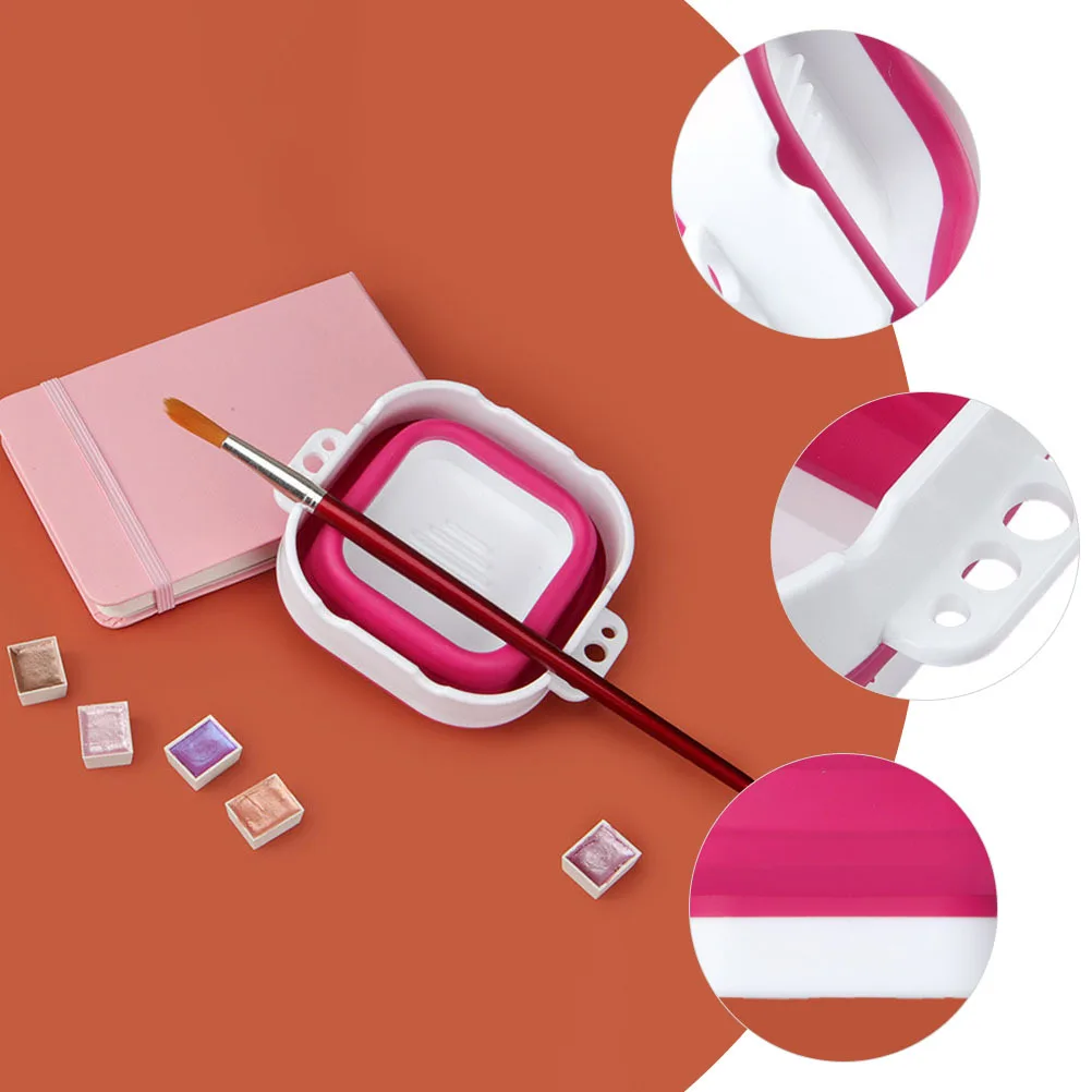 غسالة فرشاة قابلة للطي من السيليكون، دلو خلط الألوان، منظف فرشاة الطلاء المحمول للفنانين المبتدئين #3