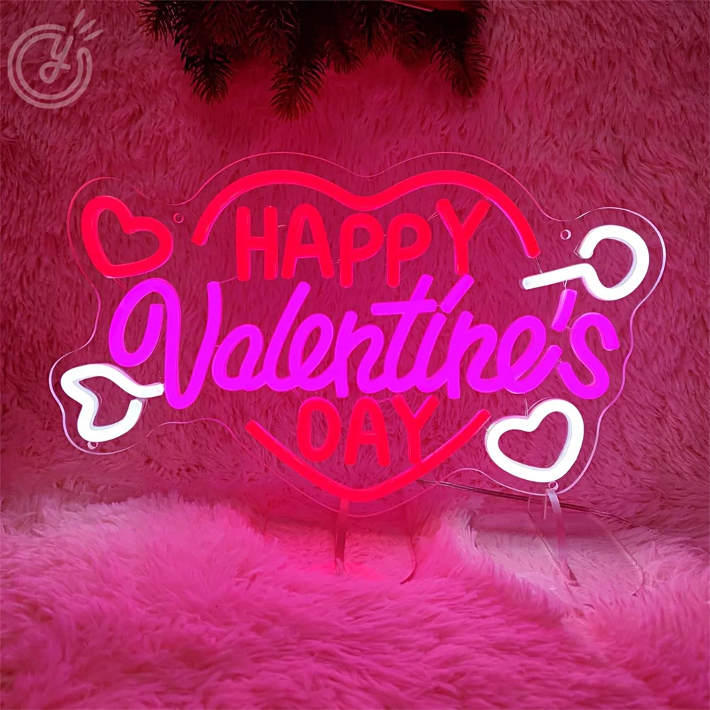 Happy Valentine's Day Neon Signs for Wall Decor,Valentine Signs for Bedroom,Valentines Day Led Lights for Wedding Girlfriend’s