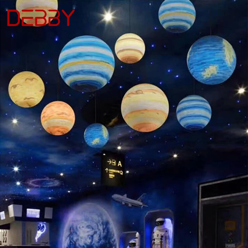 

DEBBY Wedding Planet Chandelier Sun Moon Stars Sky Top Stage Store Bar Restaurant Kindergarten Decoration