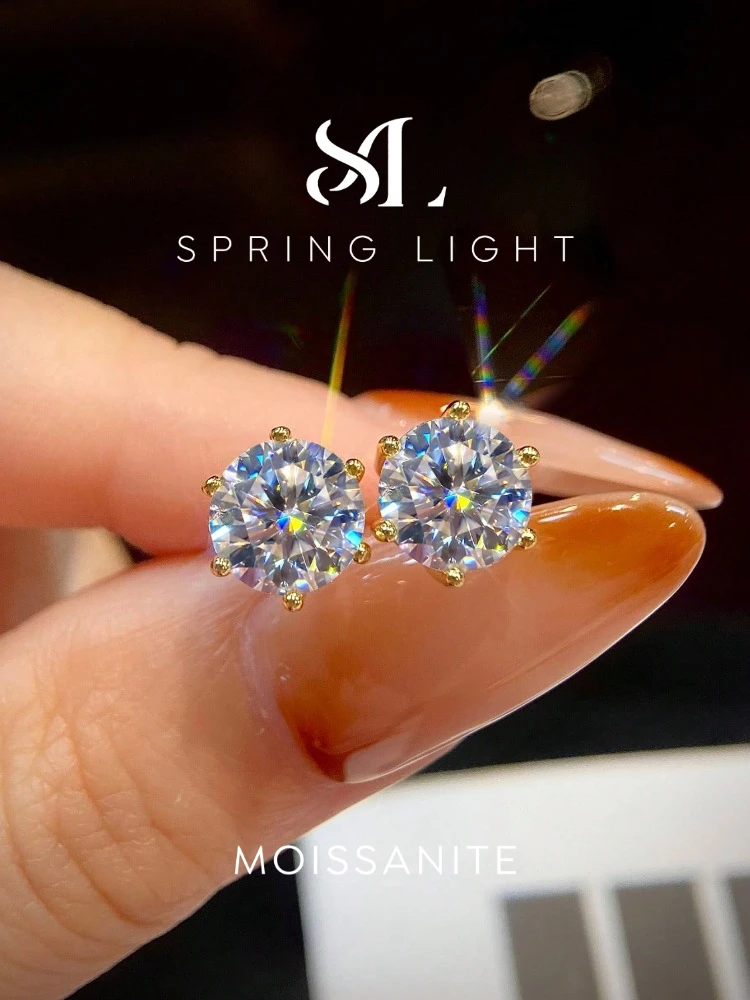 

Серьги-гвоздики Stylever с сертифицированным муассанитом 0.1-2 карата, классические, из стерлингового серебра 925 пробы, свадебные серьги, тренд 2022 года, новые роскошные украшения