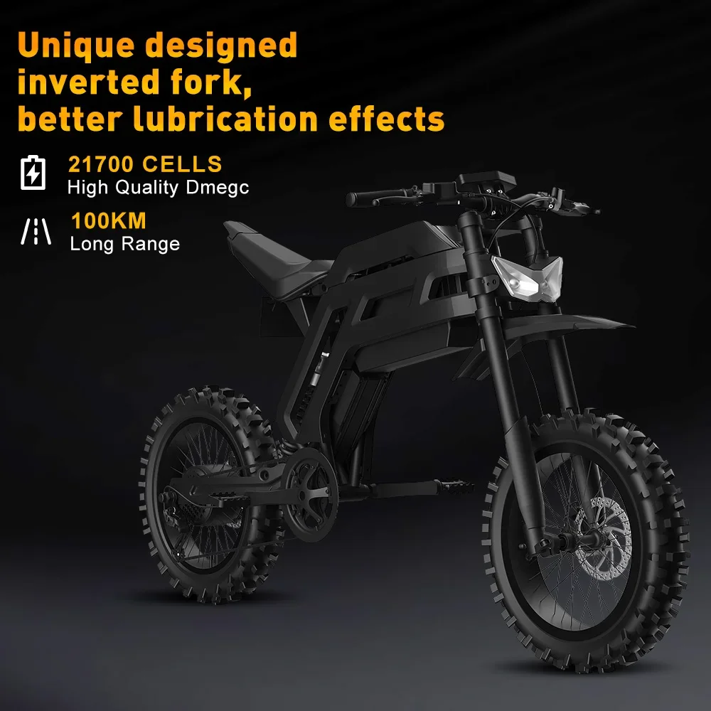 

ForFactory Price Wholesale New Adult Off-Road Electric Motorcycle For GT73 52V 2000W High Speed Lithium 61-80km/h Fat Tire