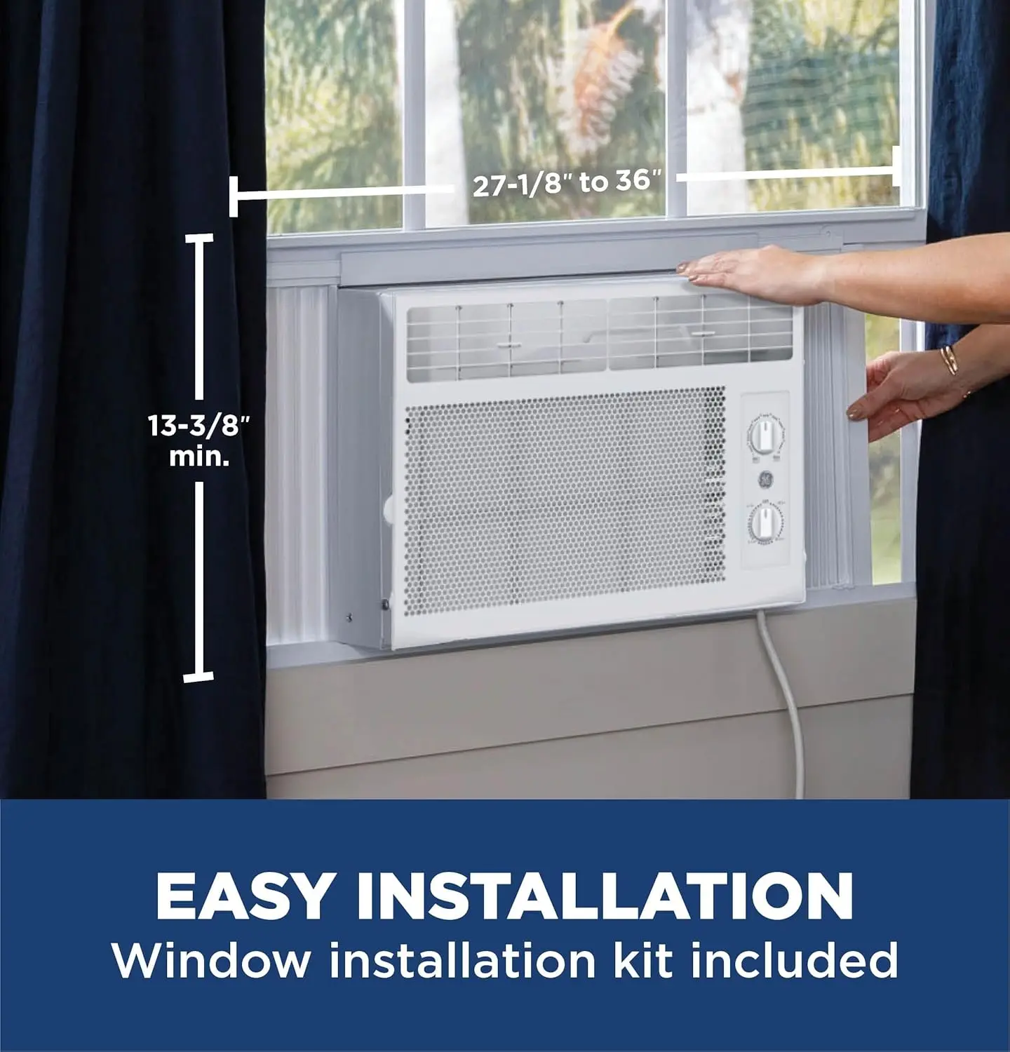 

Window Air Conditioner Unit, 5,000 BTU for Small Rooms up to 150 sq ft. with Manual Adjustable Fan and Cooling Settings, Perfect