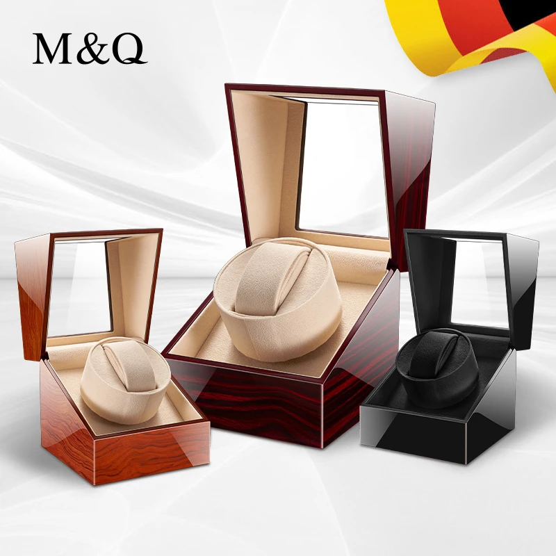M&Q Watch Winder For Mechanical Watches Low Noise Operation Anti Magnetic Removable Watch Pillow Watch Display Storage Gift Box