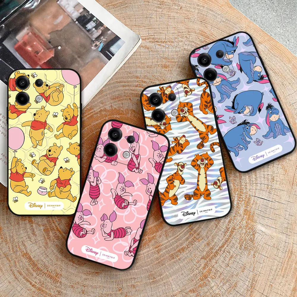 Winnie The Pooh Piglet Tigger Case For Redmi Note 13 12 12S 12T 11 11S 11T 11E 10 10S 10T 9 9S 9T 8 7 7S 6 5 Pro Plus Max Cover