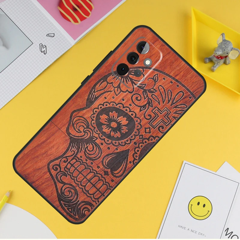 Natural Bamboo Wood Pattern Print Case For Samsung Galaxy A54 A34 A14 A13 A33 A53 A12 A32 A52 A71 A51 A15 A25 A35 A55 Cover
