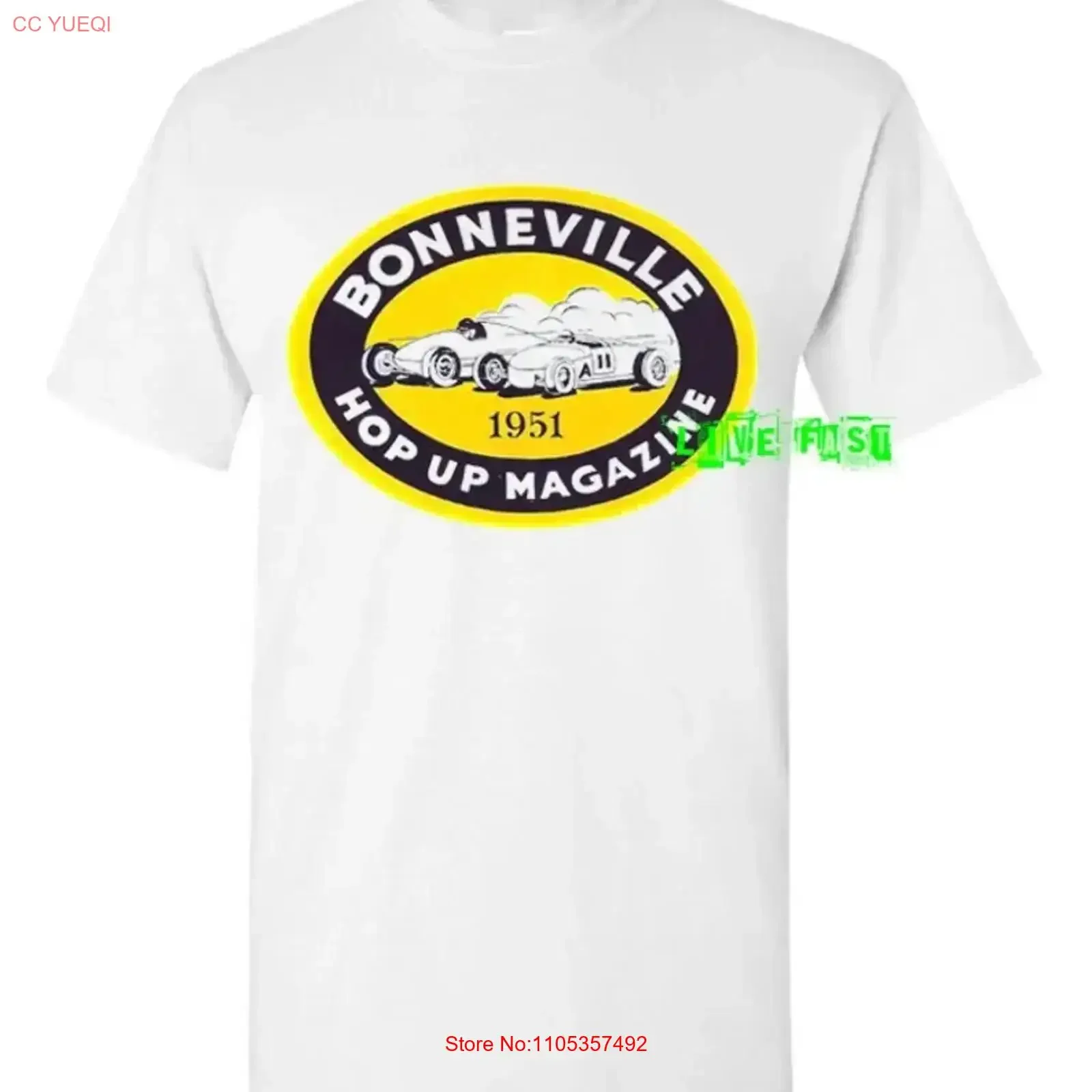 Camiseta BONNEVILLE SALT FLATS 1951, estilo hot rod, carreras de drag, pista de carreras, vintage, retro, auto, nostalgia, coleccionable, vintage, lavada
