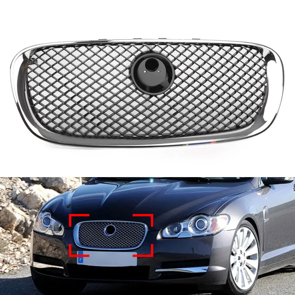 

Car Front Bumper Grille Radiator Upper Mesh Grill for Jaguar X250 XF XFR XFRS 2008–2011 Racing Grille Radiator Cover