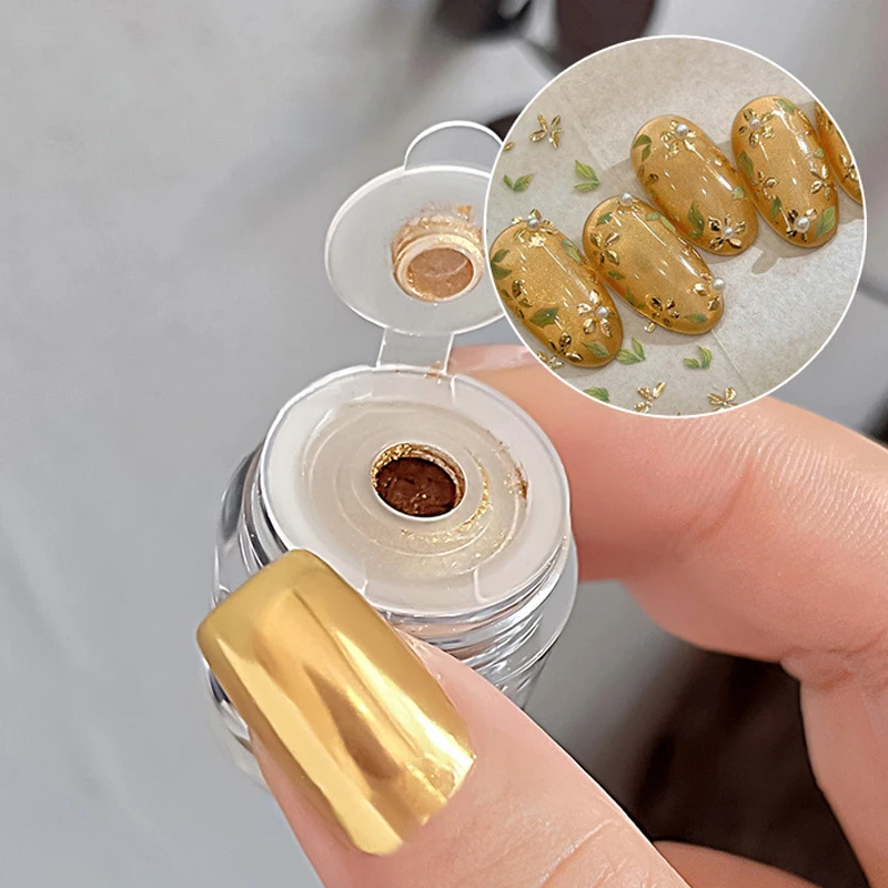 Poudre à ongles miroir magique, 1 boîte, paillettes, poussière chromée, métal, amélioration des ongles, poudre aurore, décoration des ongles