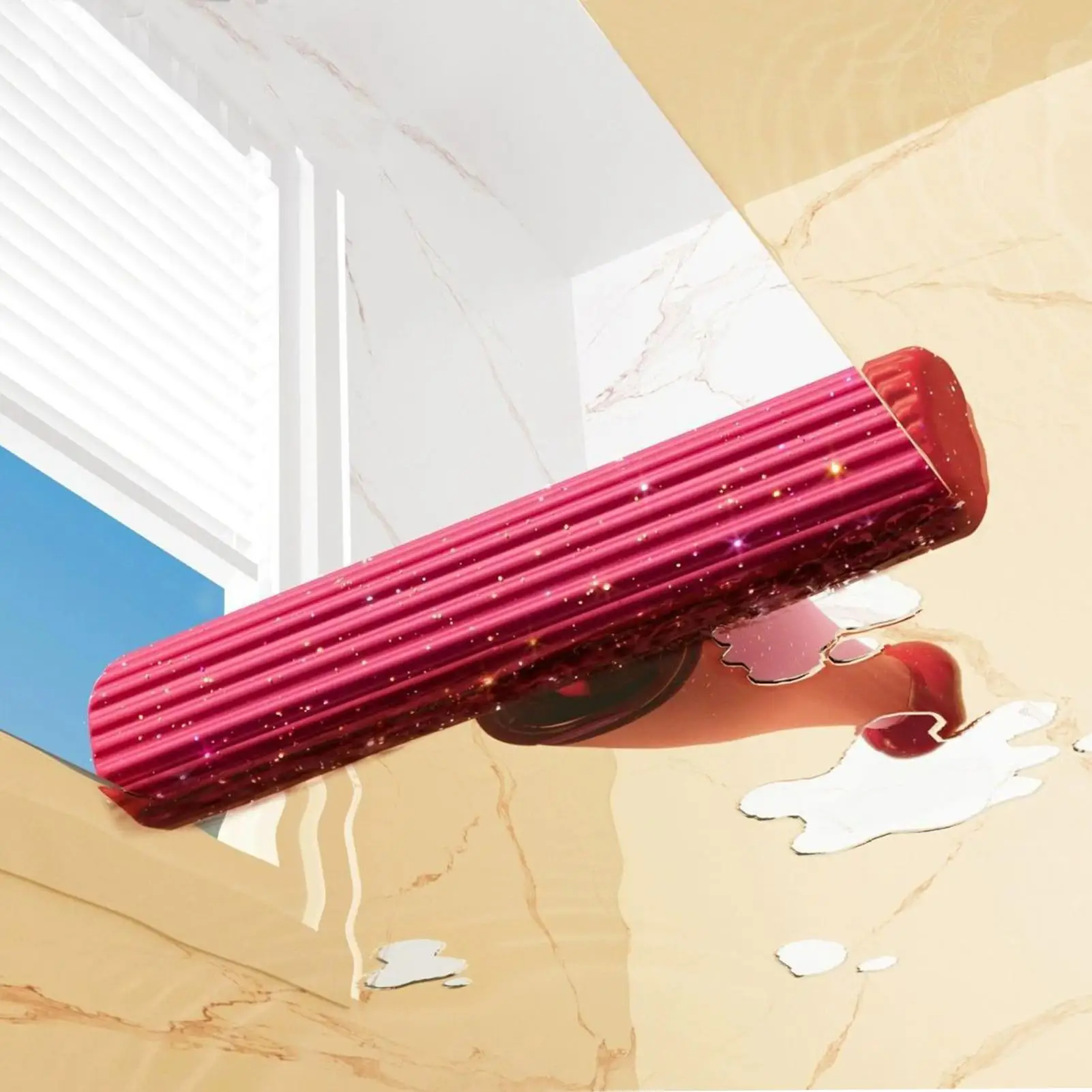 ممسحة صغيرة ذاتية الضغط ممسحة قوية قابلة للطي أدوات تنظيف منزلية لا غسل اليد ممسحة قوية ماصة للحمام المطبخ سطح المكتب #4