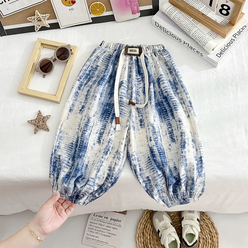 

New summer children's pants, mosquito proof pants, lantern pants, loose and stylish cotton material, comfortable and cool, soft