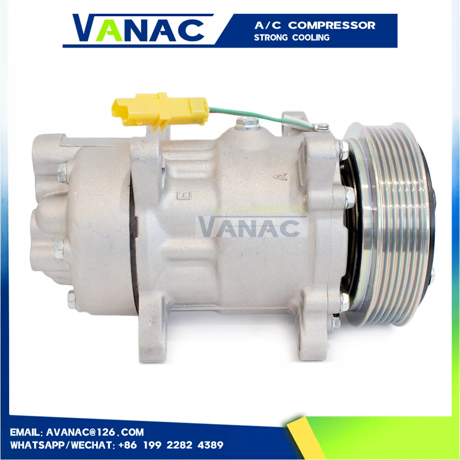 SD6V12 AC Compressor For Peugeot 206 307 406 607 806 / Citroen C4 6453KW 6453LA 6453VX 9639078280 9659230880 9682930280 6453LC