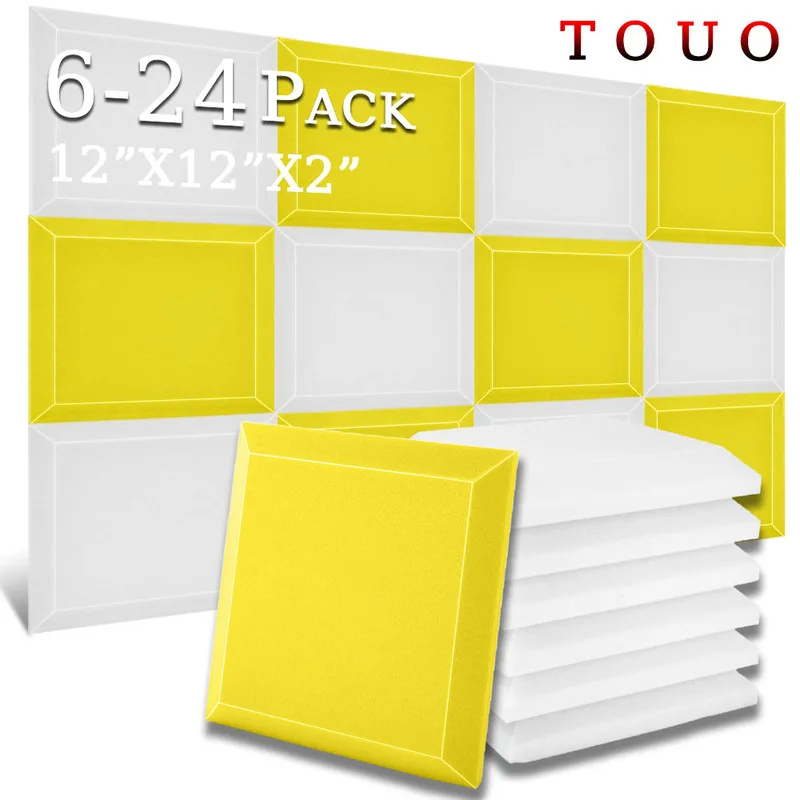 

TOUO High Density Acoustic Foams 6/12/24 Pcs Sound Proof Wall Panels Studio Acoustic Treatment Home Decoration Noise Insulation