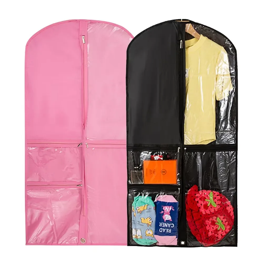 

Pink Kids Girls Dance Bags for Dancers Dance Costume Garment Bag with Zip Pockets Foldable Travel Storage Bag Hanging Dust Cover