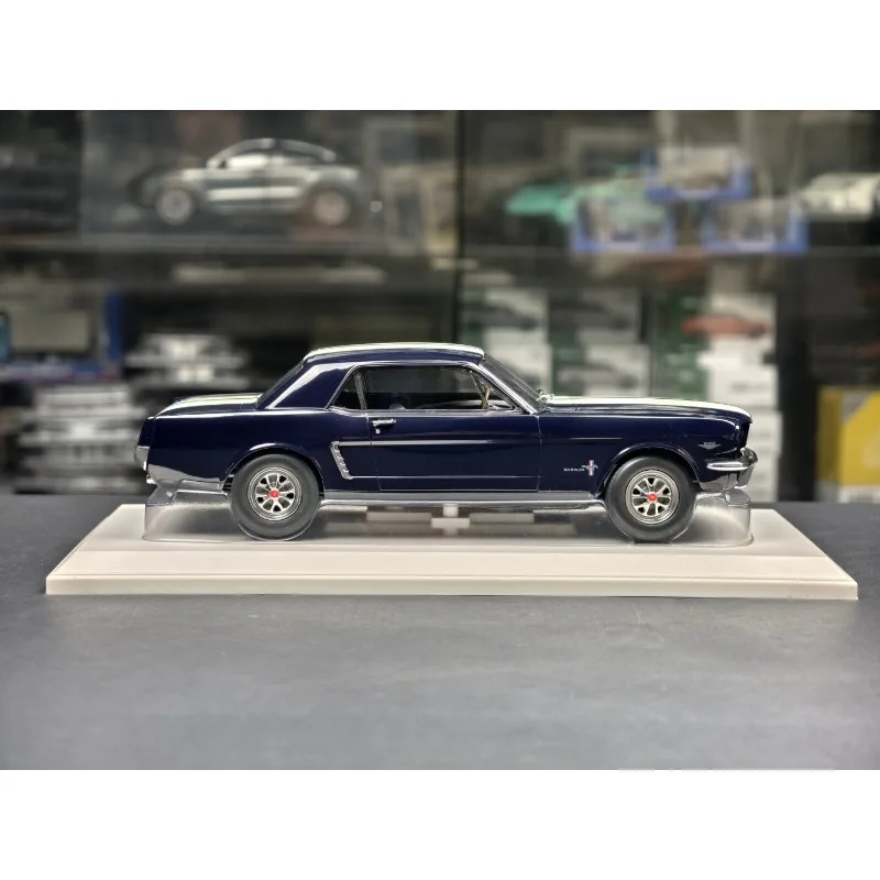 Diecast Norev 1:18 Scale Ford Mustang Coupe 1965 Blue 182805 Alloy Car Model view 6