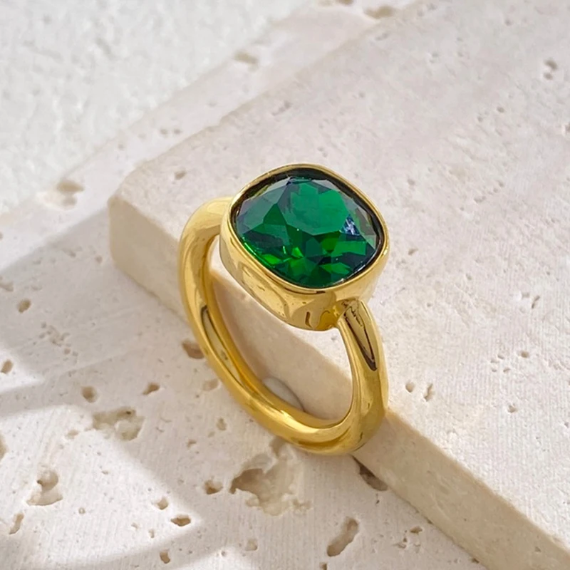 New Arrived 10 Kinds of Crystal Gemstone Throne Rings Gold Color Stacking Knuckle Ring For Women Wedding Jewelry Gift Wholesale