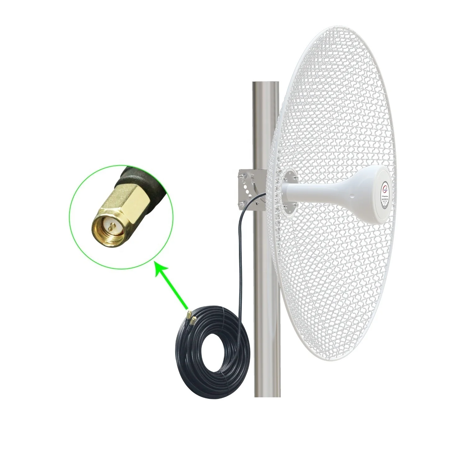 1.7-4.2GHz 2x22dBi hyperbolic Antenna with 2x20m RG58 Copper 4G 5G Grid Antenna for huawei radio lanbowan HYBRID MIMO ANTENNA