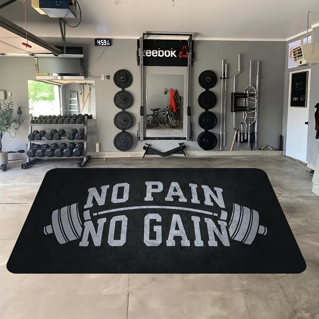 Soft non-slip single fitness mat - flannel thickness 1 cm, non-slip, washable, suitable for laundry room, bathroom, balcony