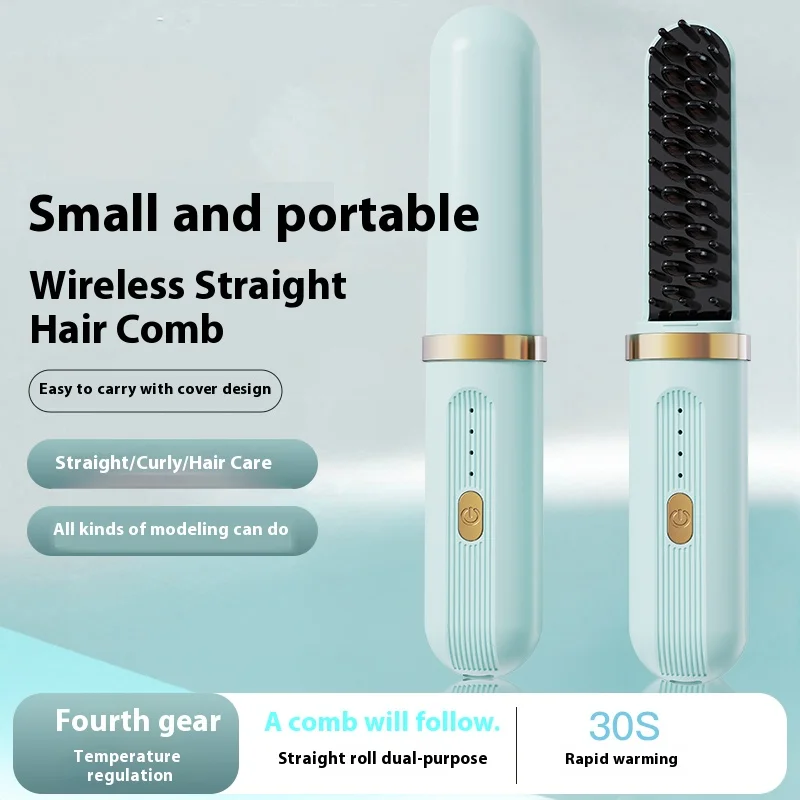 Portable Wireless Hair Straightening Tool Household Anion Comb That Doesn't Hurt Hair USB Power Source for Travel Hairdressing