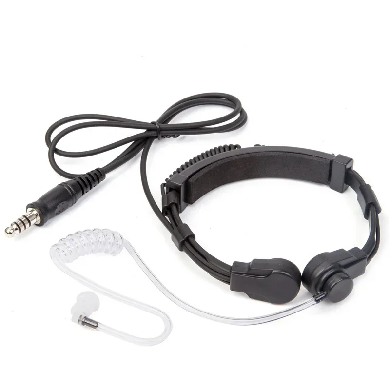 

Telescopic Heavy Duty Tactical Throat Vibration Mic Headphone Headset Microphone NATO Plug for Walkie Talkie Radio