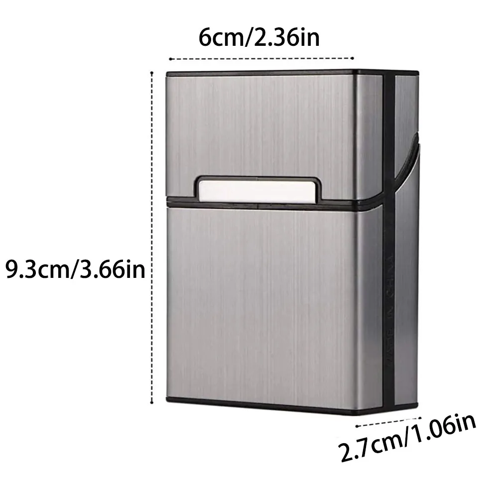 Customized Personalized Aluminum Alloy Cigarette Case Portable Large Capacity Magnetic Buckle Flip Cover Cigarette Storage Box view 2