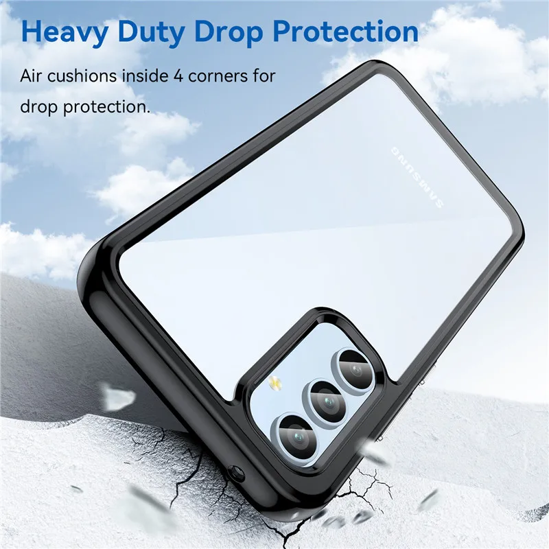 For Samsung Galaxy A54 5G Case Samsung A23 A53 A14 A24 A34 A54 5G Cover Colorful Soft Edge Silicone Transparent Bumper For A54