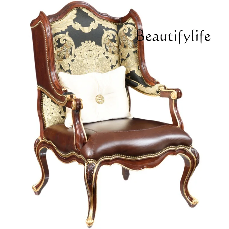 

Nordic high-end classical tiger chair European single sofa American leather leisure chair