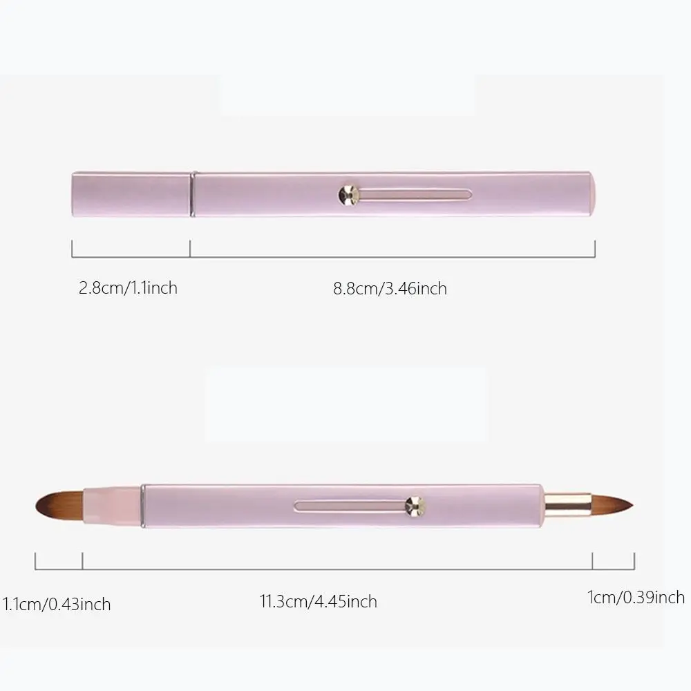 หลอดอลูมิเนียม Retractable Lip/brow Brush Telescopic พร้อมหมวกป้องกันแปรงลิปกลอสแปรงแต่งหน้าแบบพกพา