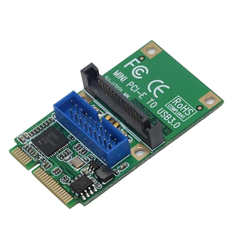 Mini PCI-E Express to USB 3.0 19Pin 20Pin Expansion Header Card SATA power-on interface for Desktop PC Mini PCI-E to USB Adapter