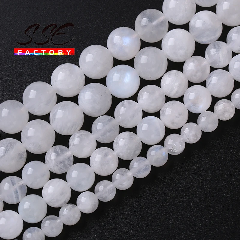 Semi-precious Blue Moonstone 7A Natural Stone Round Beads Energy Healing Beads For Jewelry Making DIY Bracelet Necklace 6 8 10mm