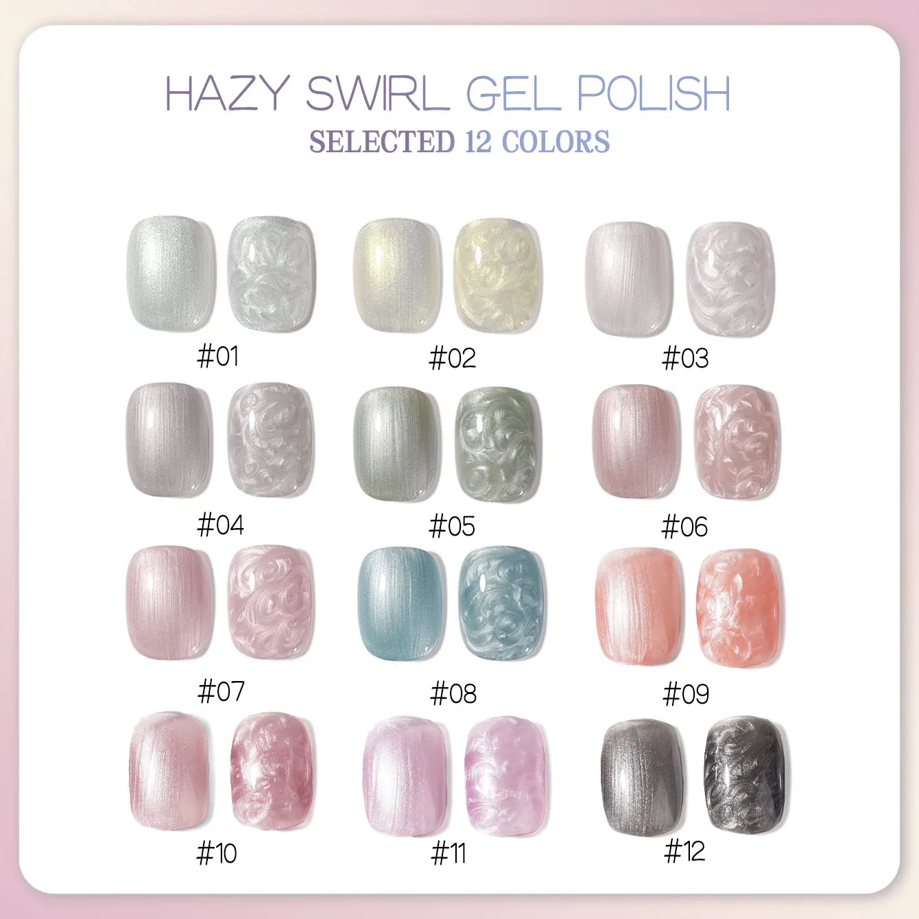 12ML 1-12PCS Autumn Nails Black Nails Japanese-style Pearl Shell Thread Glitter Gel Nail Polish UV Light Nails White Nails