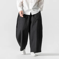Streetwear Men Harem Pants Vintage Casual Warm Pants Men Jogger Sweatpants Male Wide Leg Pants Harajuku Trousers Large Size 5XL