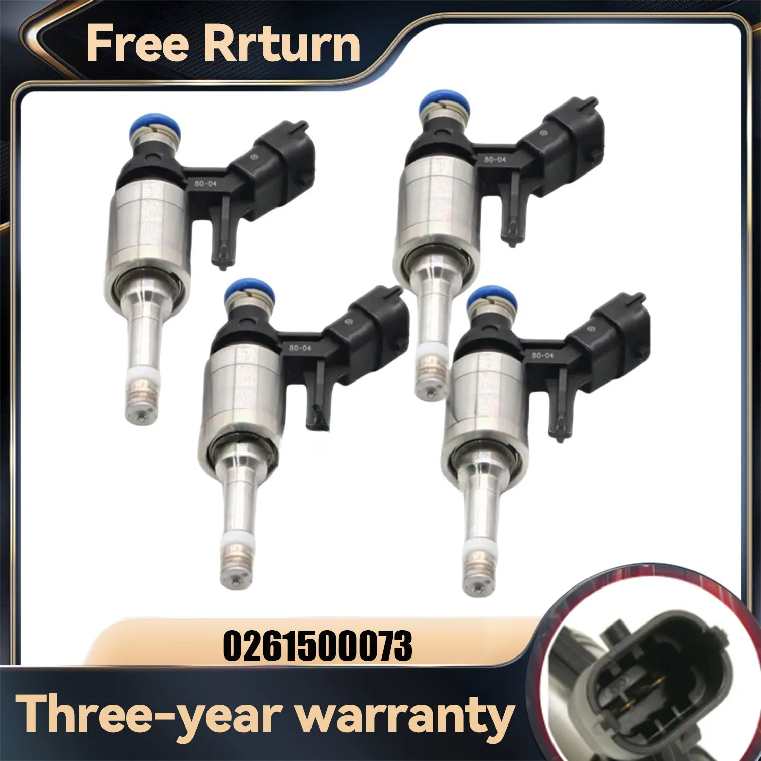 

4X Fuel Injector 0261500073 For PEUGEOT 207 208 3008 308 408 5008 508 RCZ MINI R55 R56 R57 R58 R59 R60 R61 Cooper S 1.6 07-2017