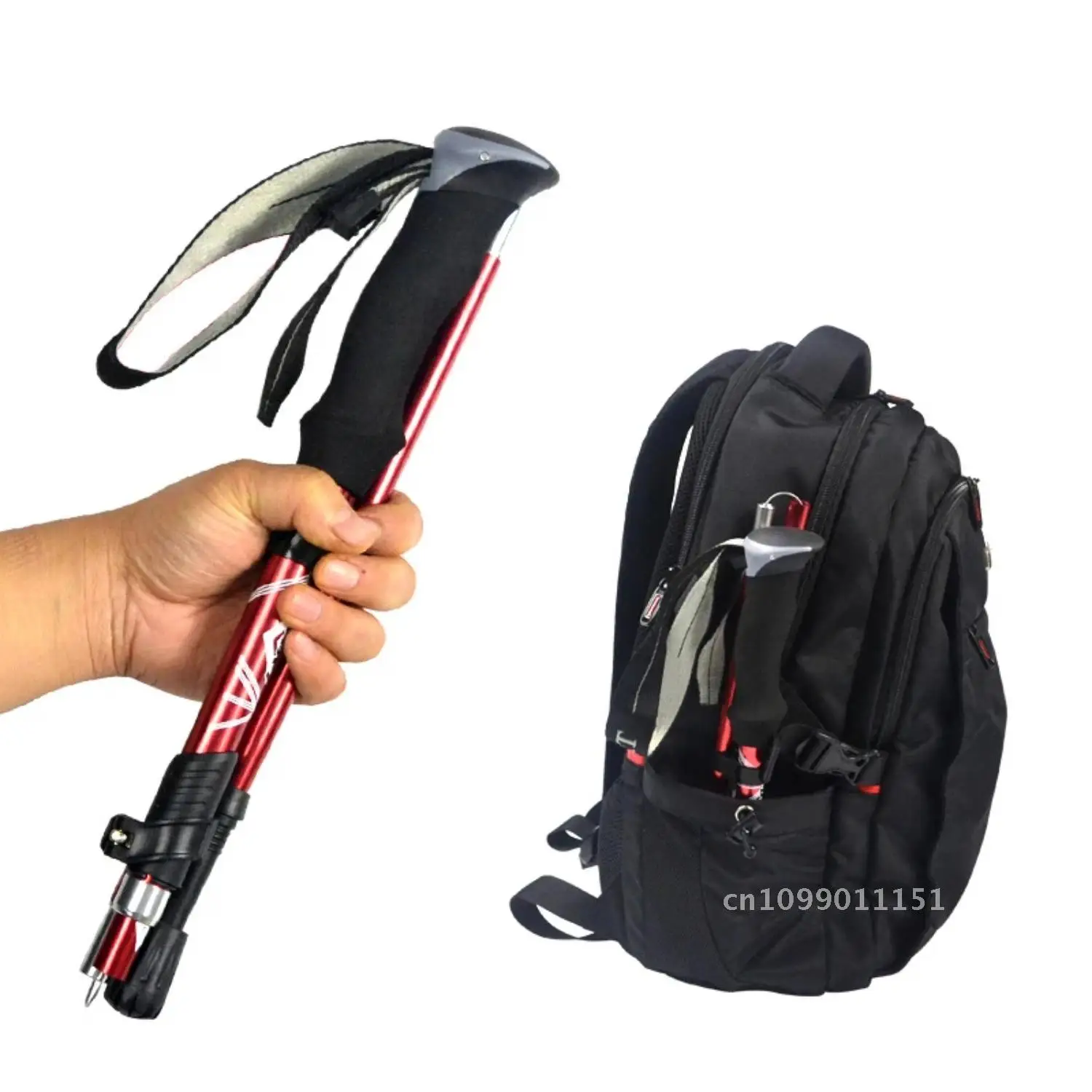 5 Section Outdoor Fold Trekking Pole Camping Portable Walking Hiking Elderly Put Stick Easy Nordic Telescopic Into 1 PCS