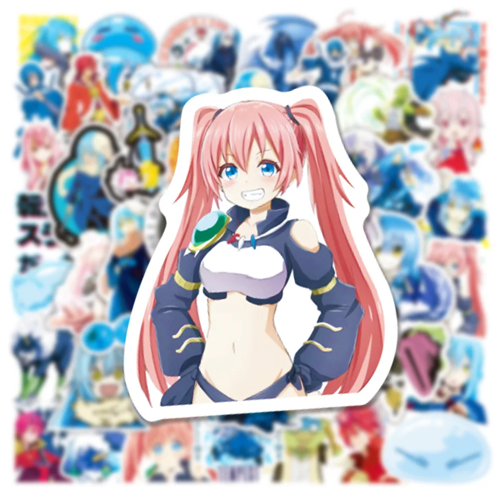 50pcs That Time I Got Reincarnated As A Slime Series Graffiti Stickers Suitable for Helmets Desktop Wall Decoration DIY Sticker