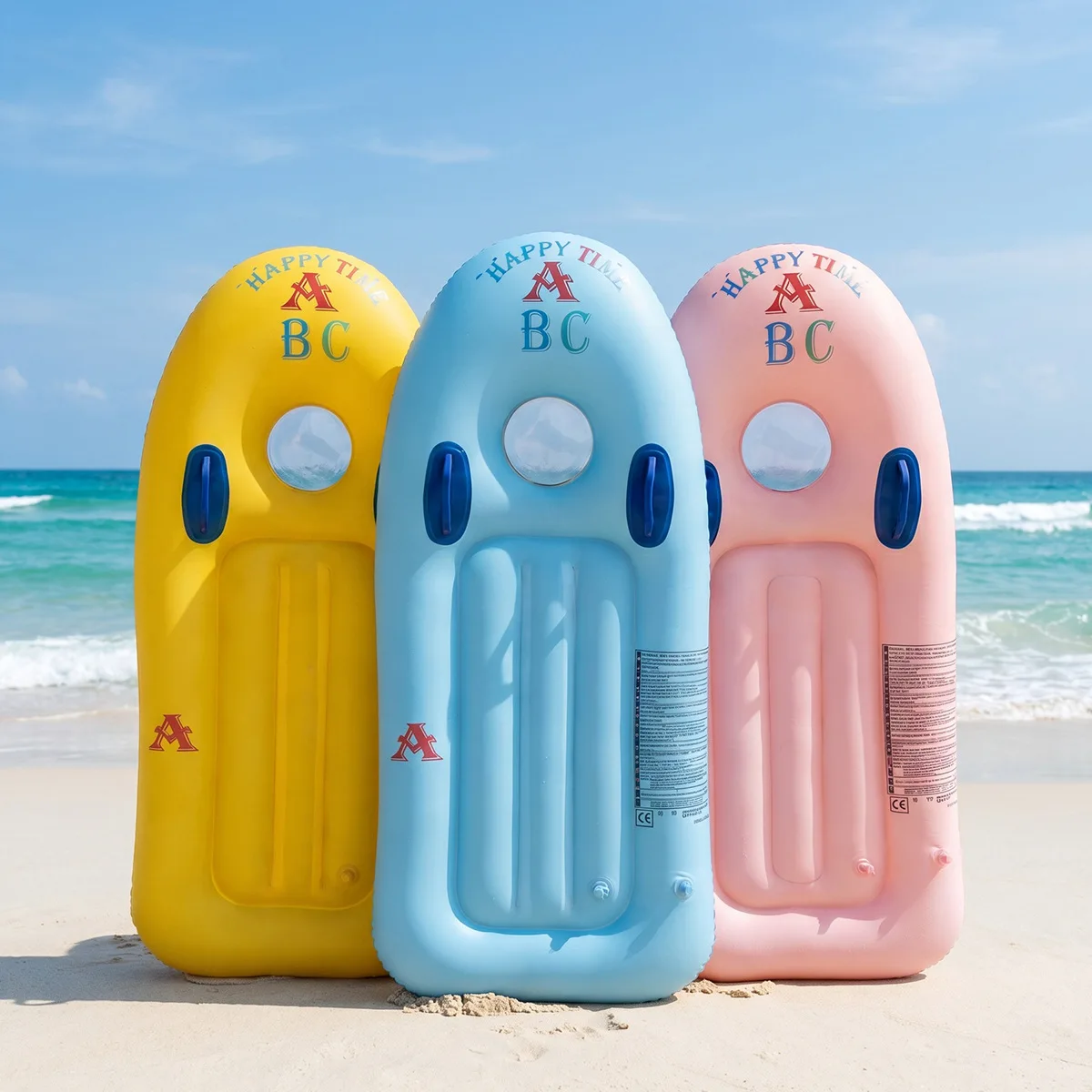 Children's Inflatable Toys Thickened Water Play with Handle Children's Swimming Ring Water Skiing Board Swimming Equipment