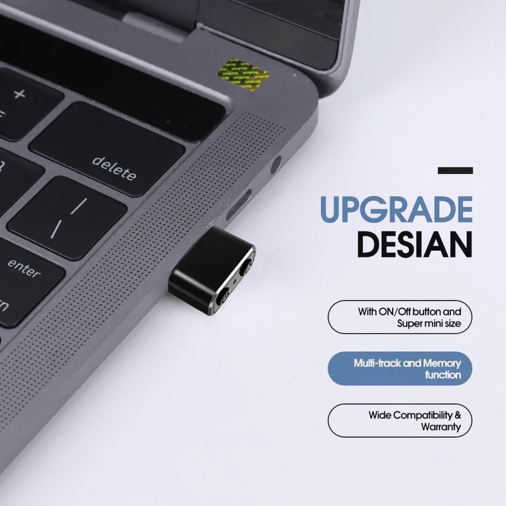 ماوس USB صغير أوتوماتيكي Jiggler غير قابل للاكتشاف، توصيل مؤشر الحركة التلقائي والتشغيل مع ضوء مؤشر تشغيل/إيقاف لسطح المكتب المحمول