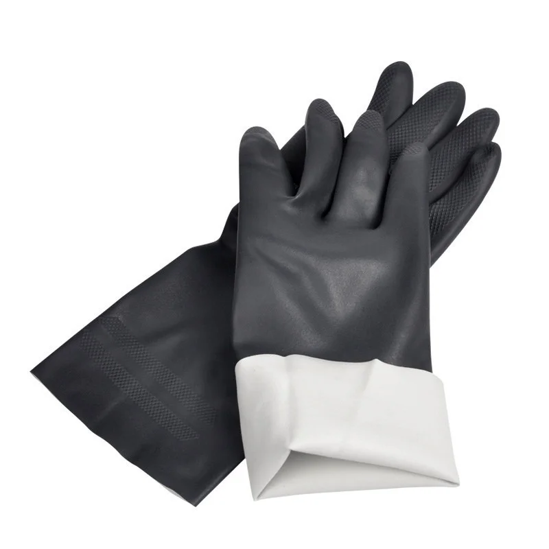 Heavy Duty Rubber Gloves Acid Alkali Resistant Chemical Gauntlet Garden Digging Labor Insurance Gloves Protective Gloves