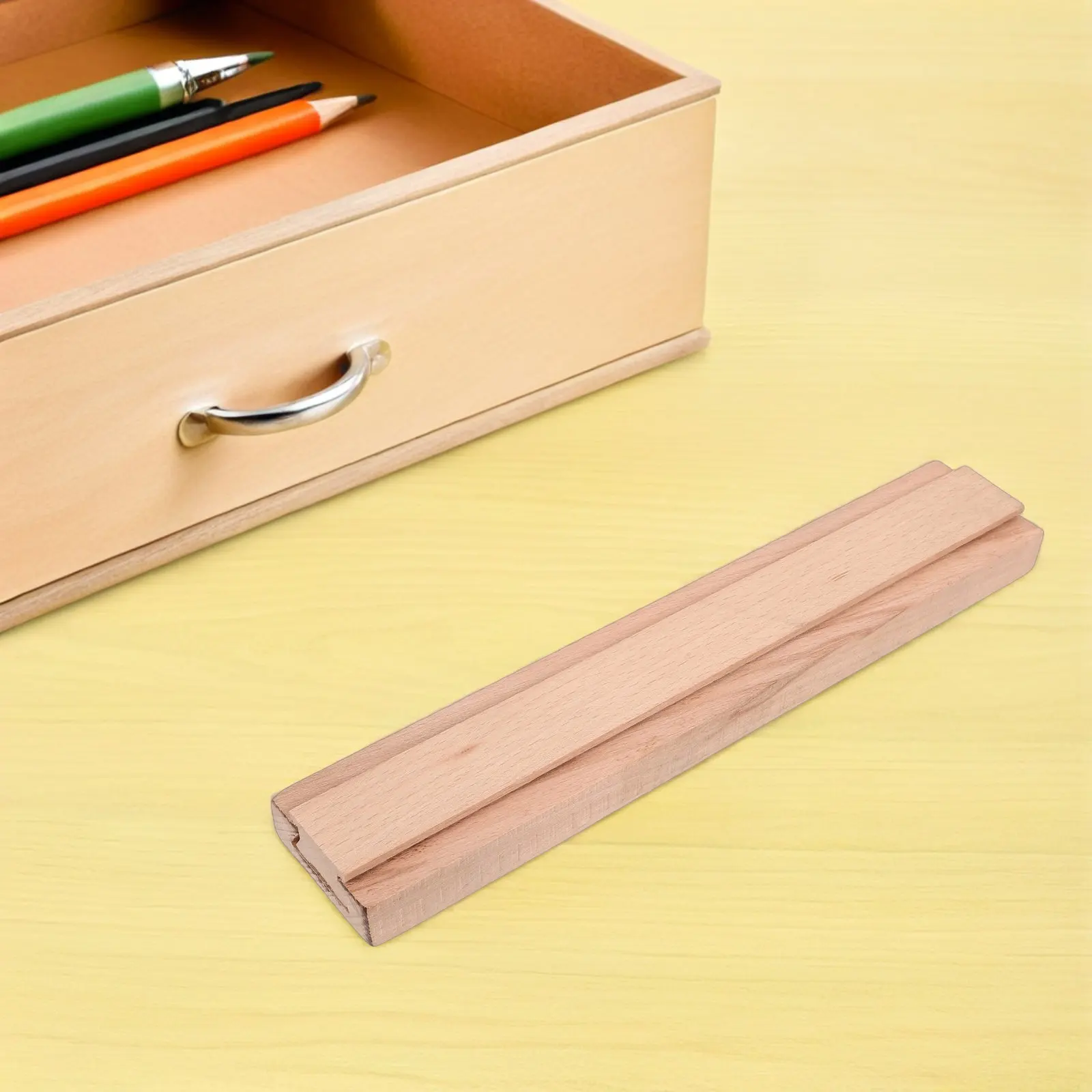 Wood Drawer Slides Solid Wood Center Guide Track Smooth Quiet Replacement Rails for Cabinets and Drawers