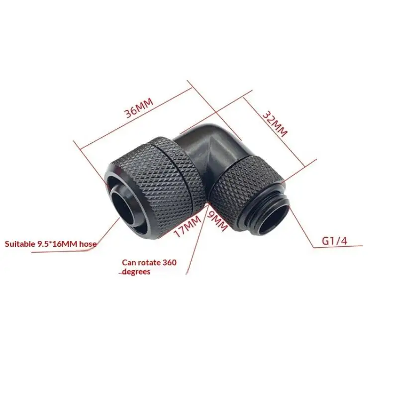 

Versatile G1/4 Thread 90 Degree Elbow Fitting for Custom PC Cooling Configurations