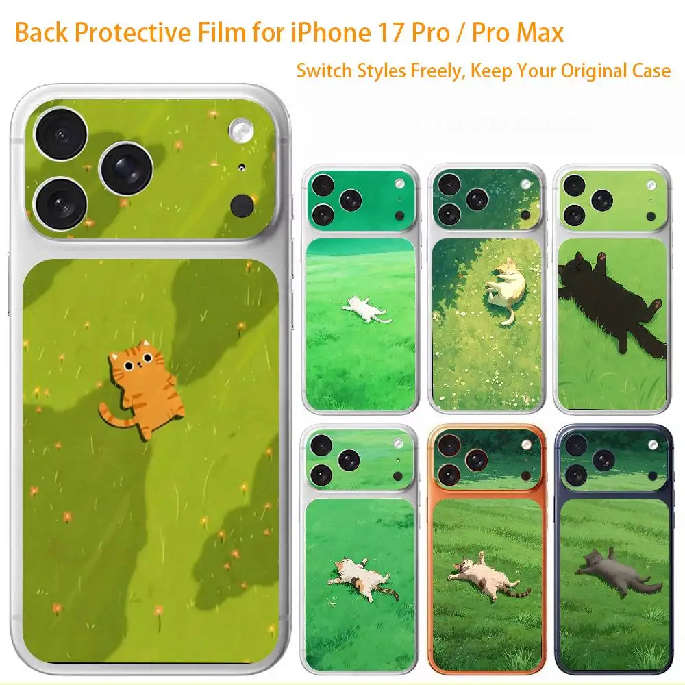

Cute Cat Cartoon 3D Full Body Skin Decal for iPhone 17/Pro Max/Air, Color Rear Protective Sticker