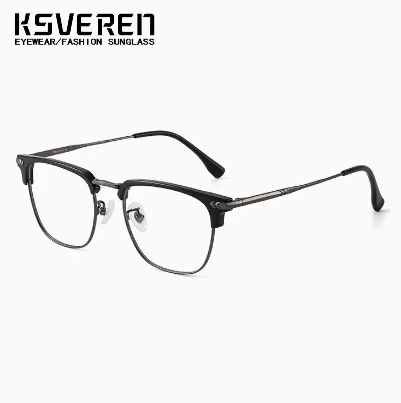 Fashion Anti Blue Light 2024 Vintage Titanium Reading Glasses Comfortable Optical Prescription Eyewear Frame For Men