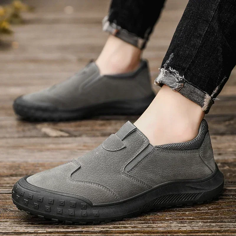 Mocassins en cuir pour hommes, chaussures décontractées confortables, chaussures respirantes pour hommes, mocassin de conduite, baskets de marche,