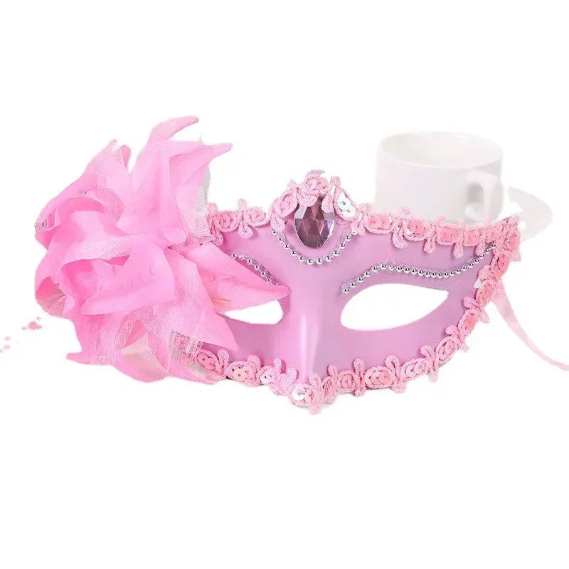 1 Stück Halloween Prinzessin Halbgesichtsmaske Maskerade Ball Lilie Blumenmaske Party Prinzessin Sexy Kleid Maske