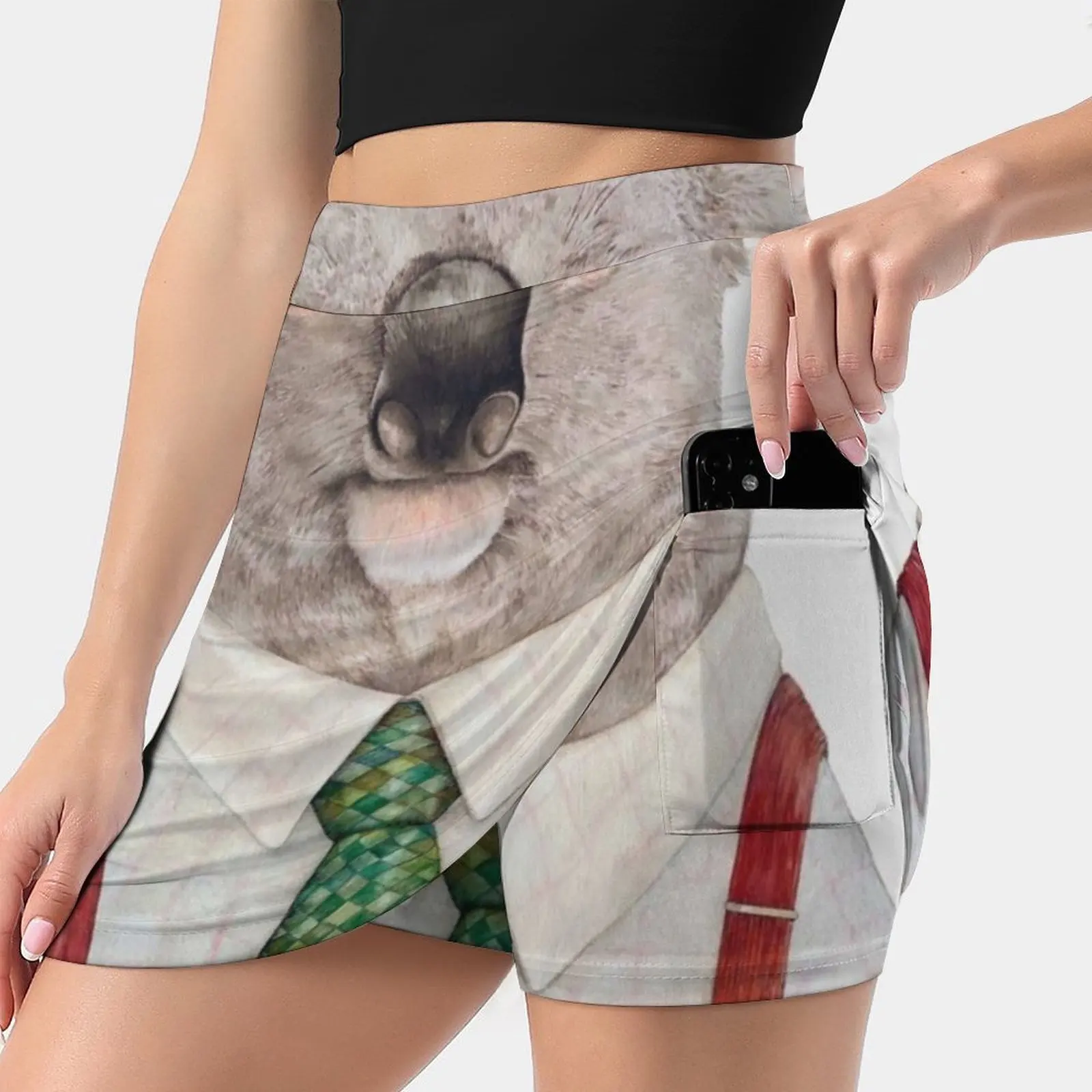 Koala Women's skirt Y2K Summer Clothes 2022 Kpop Style Trouser Skirt With Pocket Cute Koalas Koala Painting Australian Animals