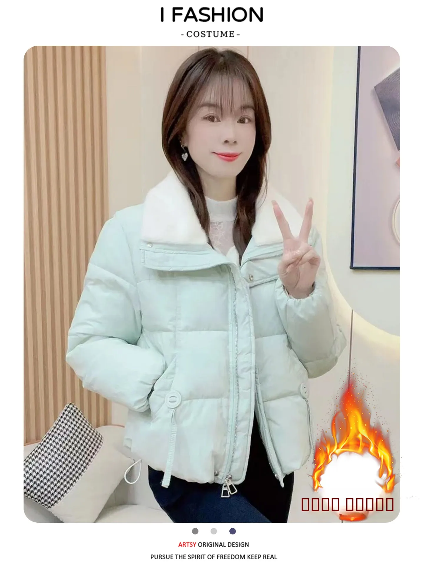 

Женская зимняя утепленная куртка из хлопка с флисовой подкладкой, универсальная, приталенная, в корейском стиле, на молнии